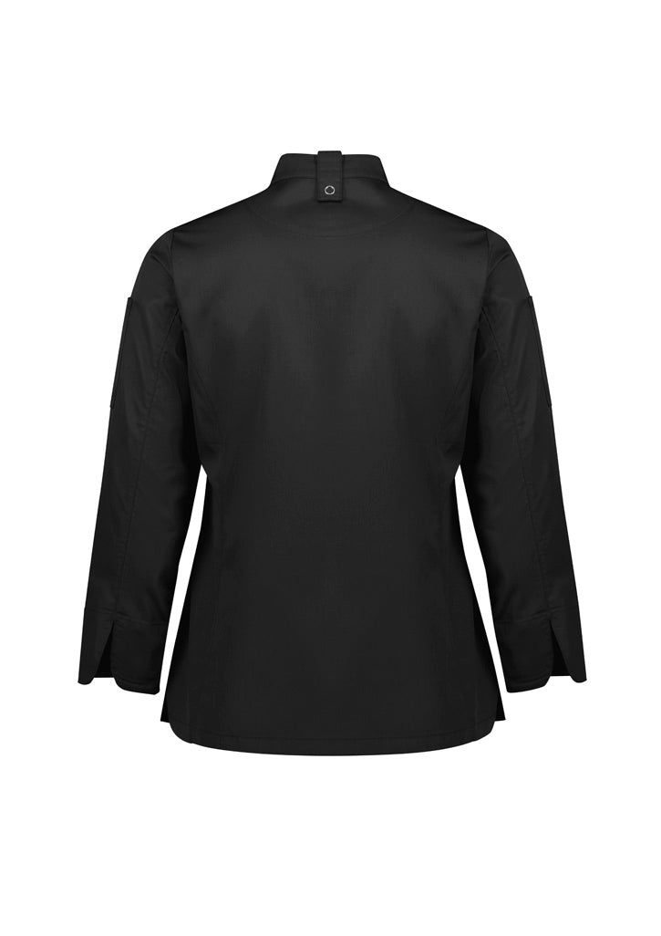 Alfresco Womens Long Sleeve Chef Jacket Black back view