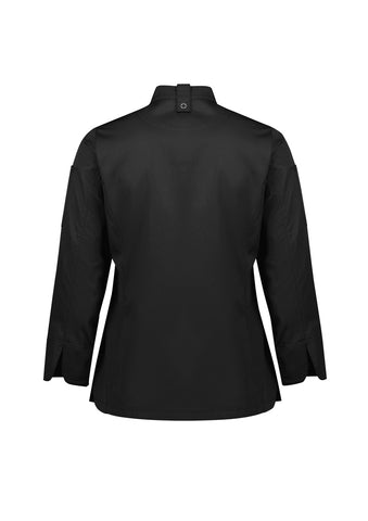 Alfresco Womens Long Sleeve Chef Jacket Black back view
