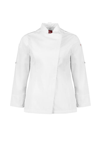 Alfresco Womens Long Sleeve Chef Jacket White front view