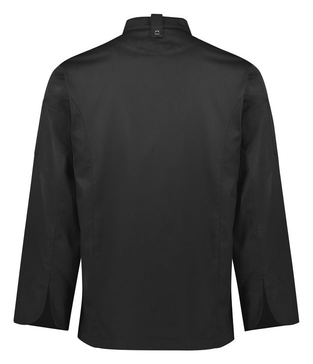 Alfresco Mens Long Sleeve Chef Jacket Black back view