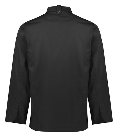 Alfresco Mens Long Sleeve Chef Jacket Black back view
