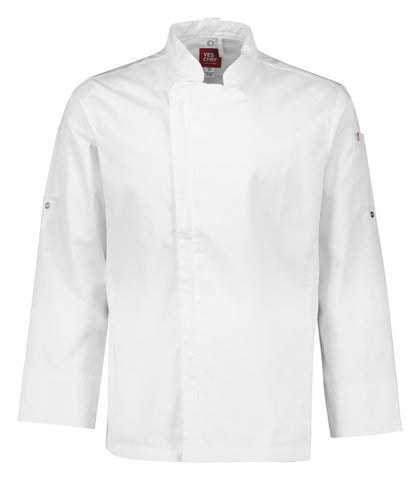 Alfresco Mens Long Sleeve Chef Jacket in White