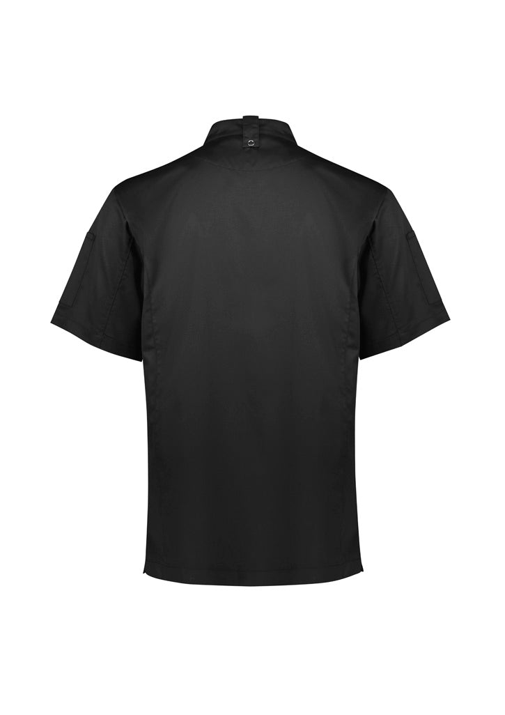 Alfresco Mens Short Sleeve Chef Jacket Black back view