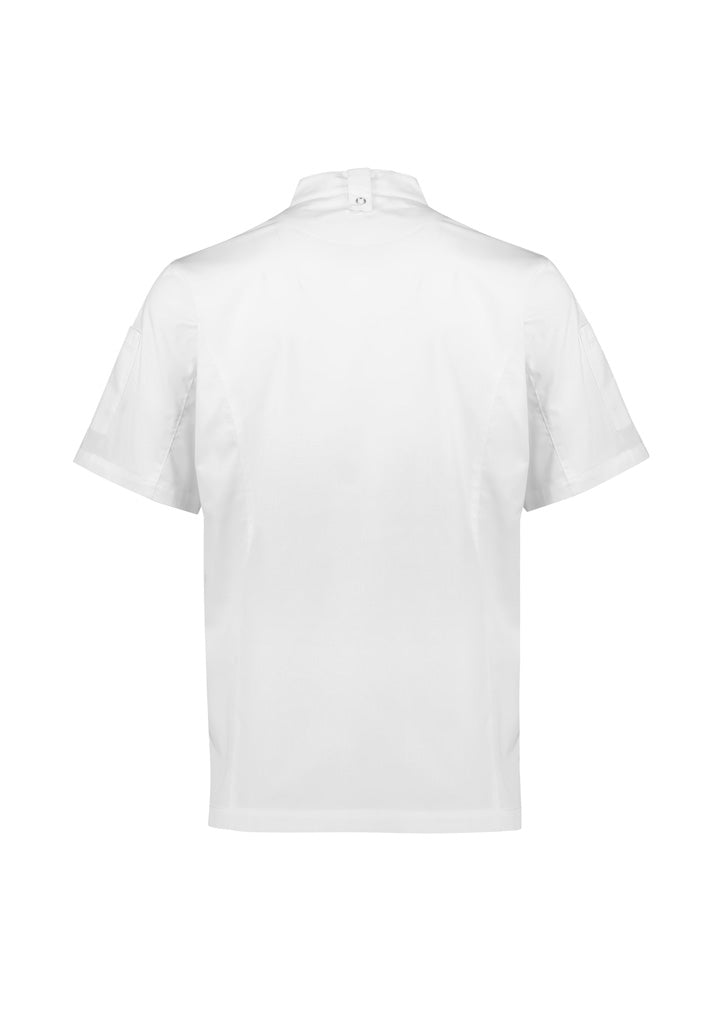 Alfresco Mens Short Sleeve Chef Jacket White back view