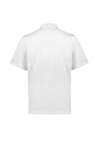 Alfresco Mens Short Sleeve Chef Jacket White back view