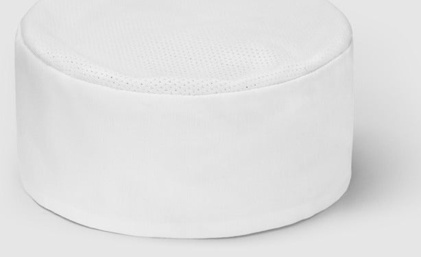 Mesh Flat Top Hat in White