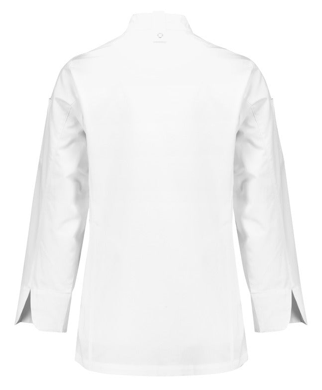 Gusto Womens Long Sleeve Chef Jacket White back view