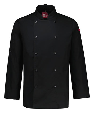 Gusto Mens Long Sleeve Chef Jacket in Black