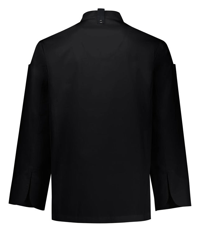 Gusto Mens Long Sleeve Chef Jacket Black back view