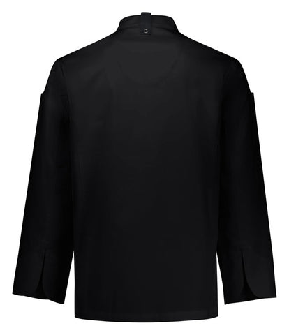 Gusto Mens Long Sleeve Chef Jacket Black back view