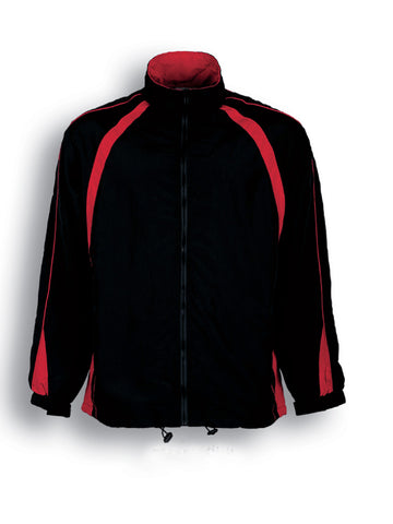 Kids Track Suit Jacket With Contrast Panels in Black/Red