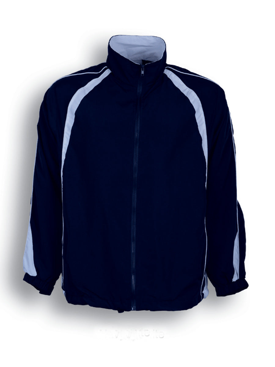 Kids Track Suit Jacket With Contrast Panels in Navy/White