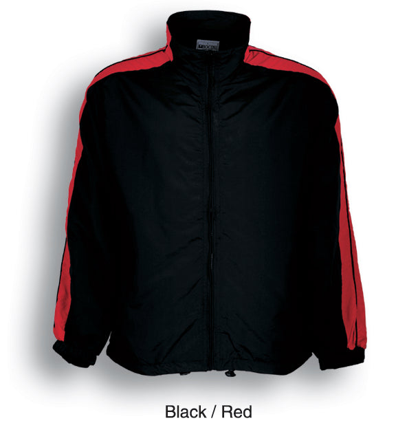 Unisex Adults Track Suit Jacket in Black/Red
