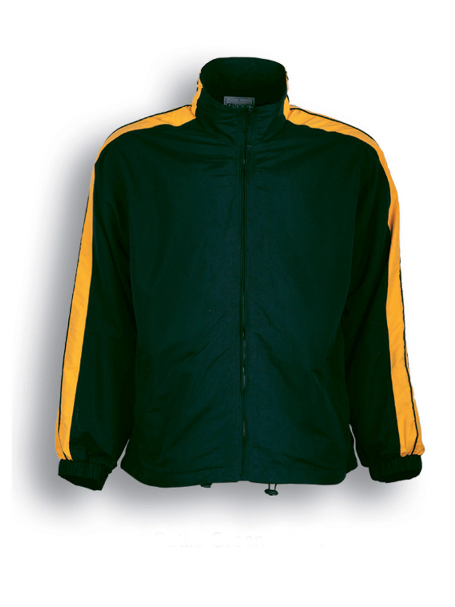 Unisex Adults Track Suit Jacket in Bottle Green/Gold