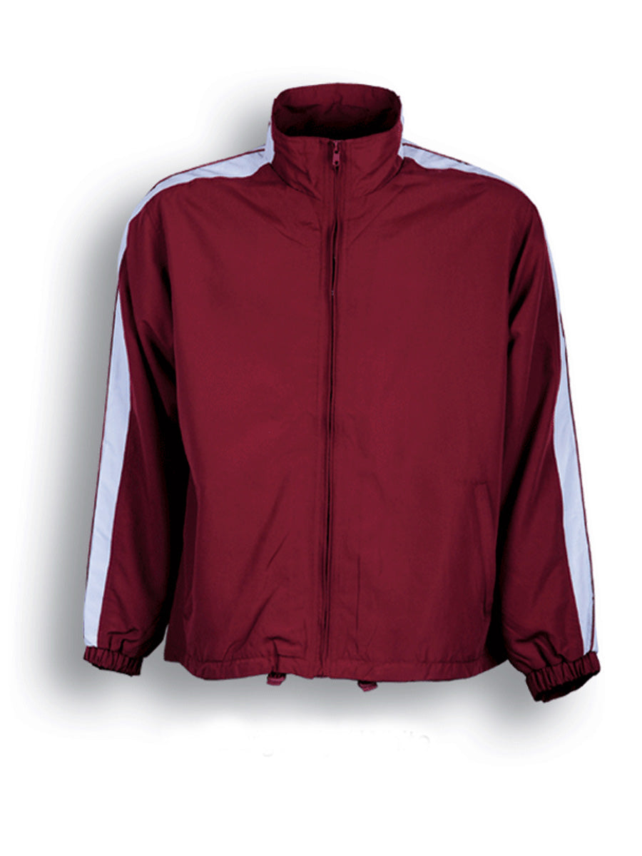 Unisex Adults Track Suit Jacket in Burgundy/White