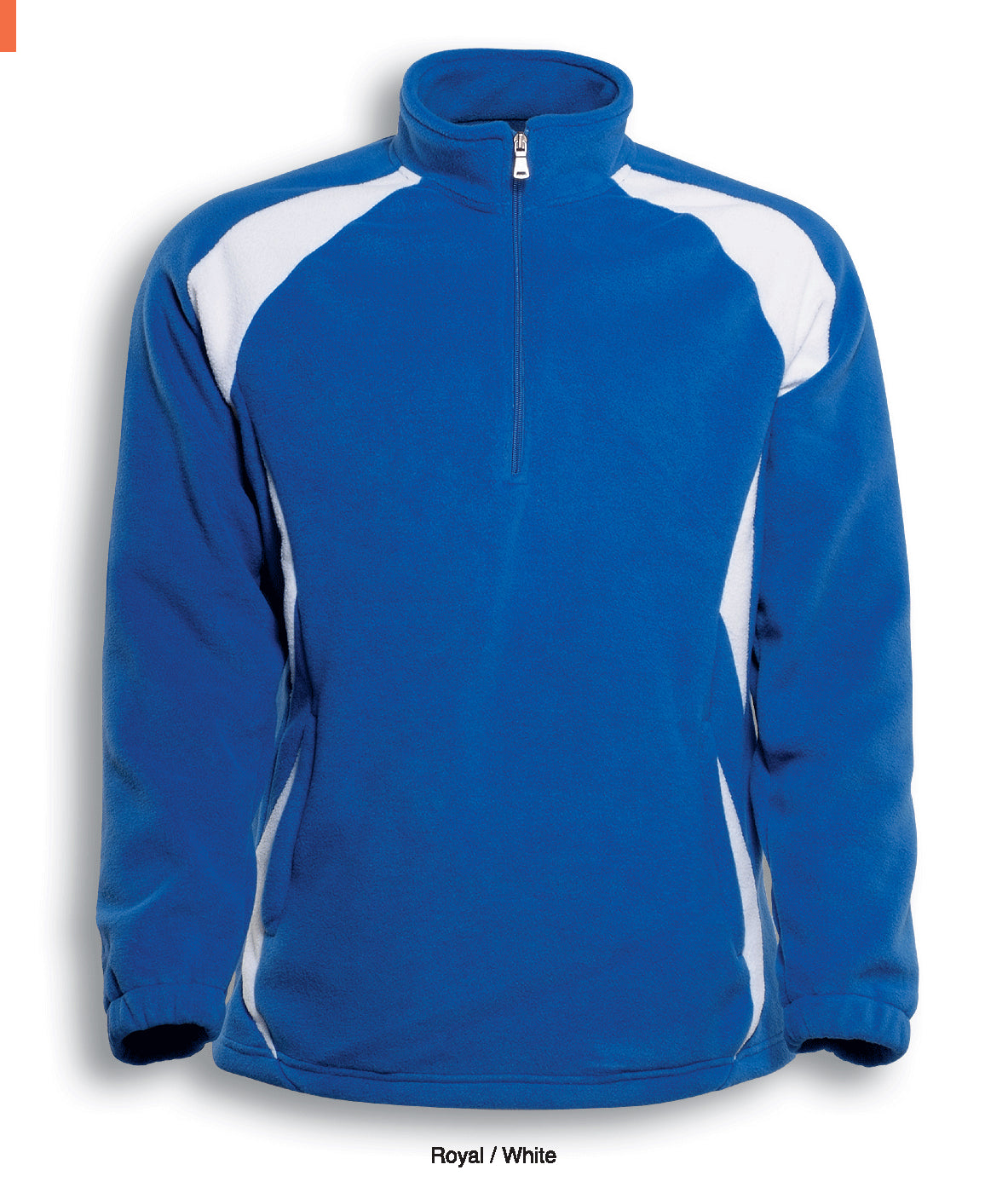 Unisex Adults 1/2 Zip Sports Pull Over Fleece in Royal/White