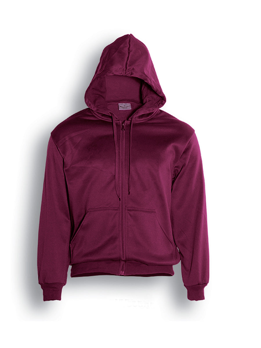 Unisex Adults Zip Through Fleece Hoodie in Maroon