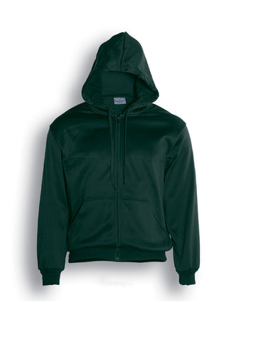 Kids Zip Through Fleece Hoodie in Bottle Green