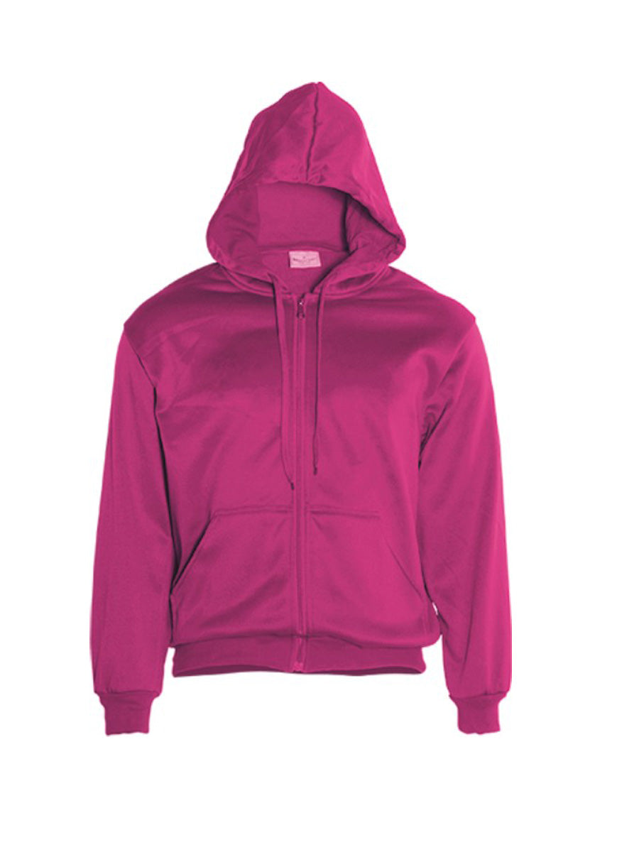 Kids Zip Through Fleece Hoodie in Magenta