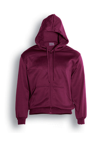 Kids Zip Through Fleece Hoodie in Maroon