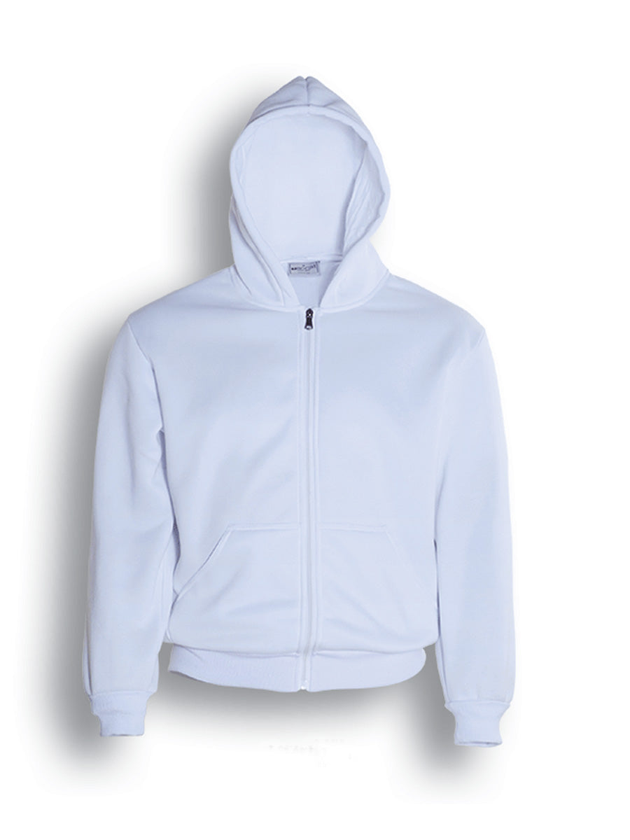 Kids Zip Through Fleece Hoodie in White