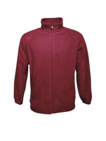 Kids Polar Fleece Zip Through Jacket in Maroon