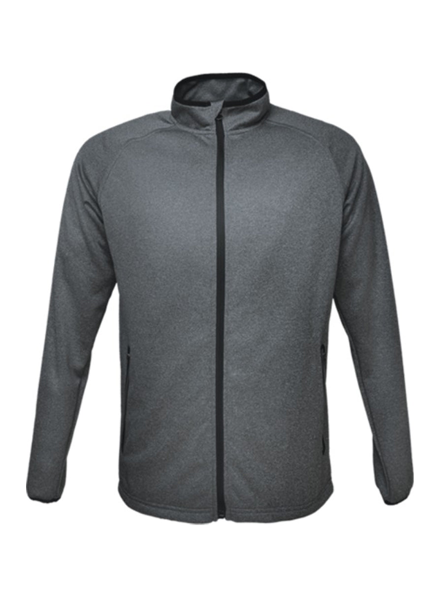 Mens Light Weight Fleece Zip Through Jacket in Charcoal Marle/Black
