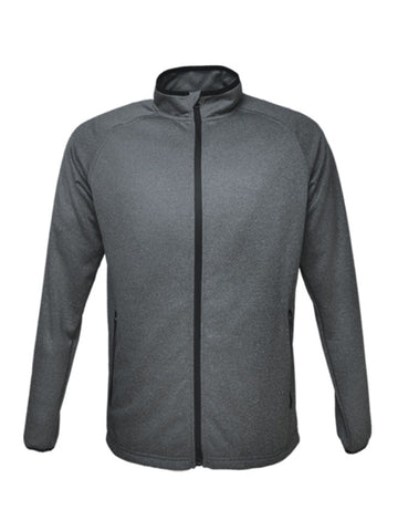 Mens Light Weight Fleece Zip Through Jacket in Charcoal Marle/Black