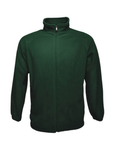 Unisex Adults Polar Fleece Zip Through Jacket in Bottle Green