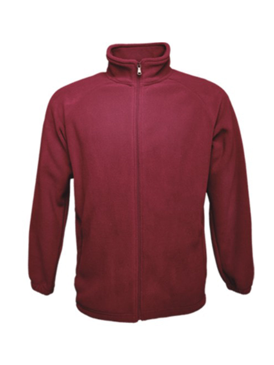 Unisex Adults Polar Fleece Zip Through Jacket in Maroon