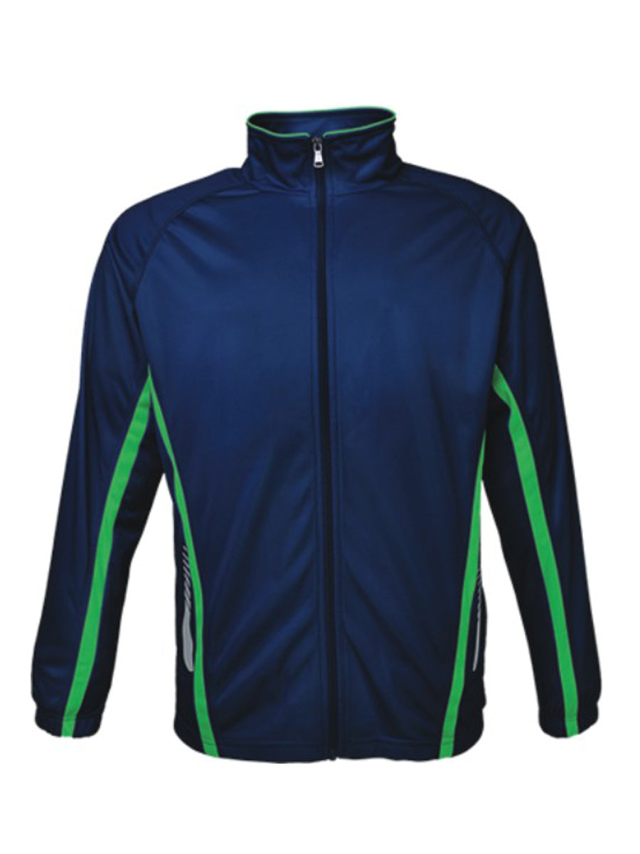 Kids Elite Sports Track Jacket in Navy/Lime