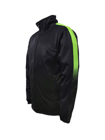 Unisex Adults Sublimated Track Jacket in Black/Lime