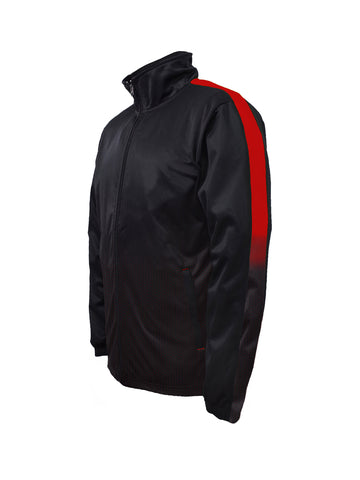 Unisex Adults Sublimated Track Jacket in Black/Red