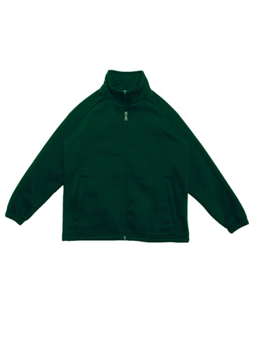 Kids Poly/Cotton Fleece Zip Through Jacket in Bottle Green