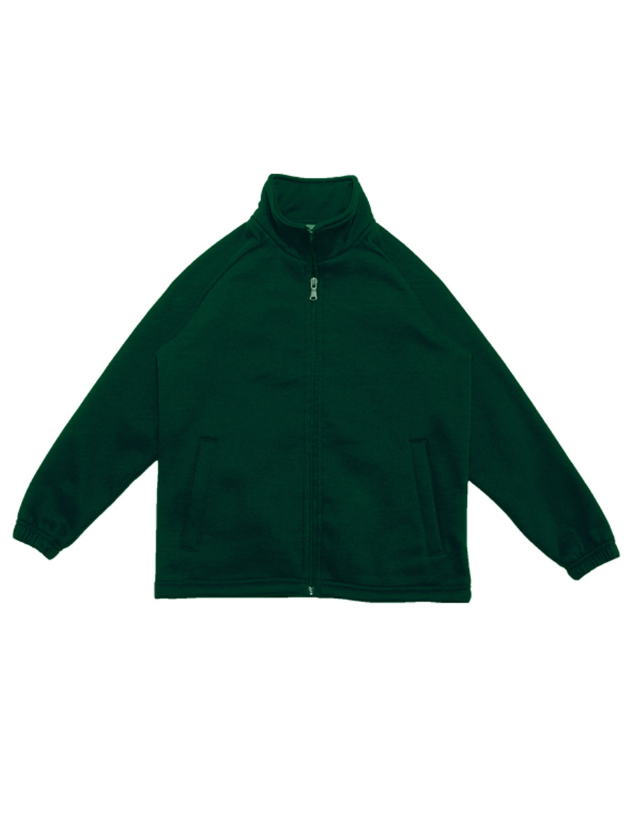 Unisex Adults Poly/Cotton Fleece Zip Through Jacket in Bottle Green