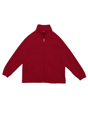 Unisex Adults Poly/Cotton Fleece Zip Through Jacket in Maroon