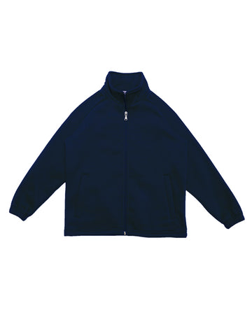 Unisex Adults Poly/Cotton Fleece Zip Through Jacket in Navy