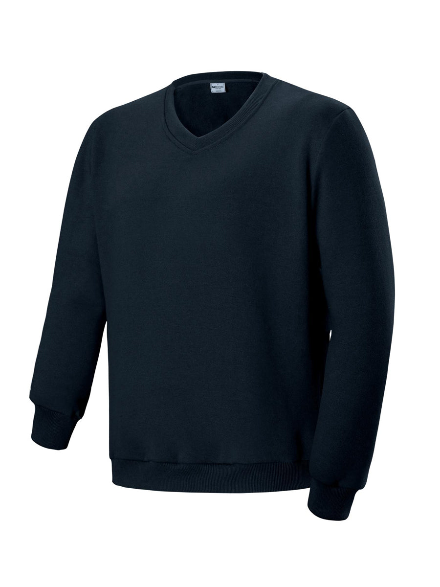 Kids V Neck Fleece Jumper in Black