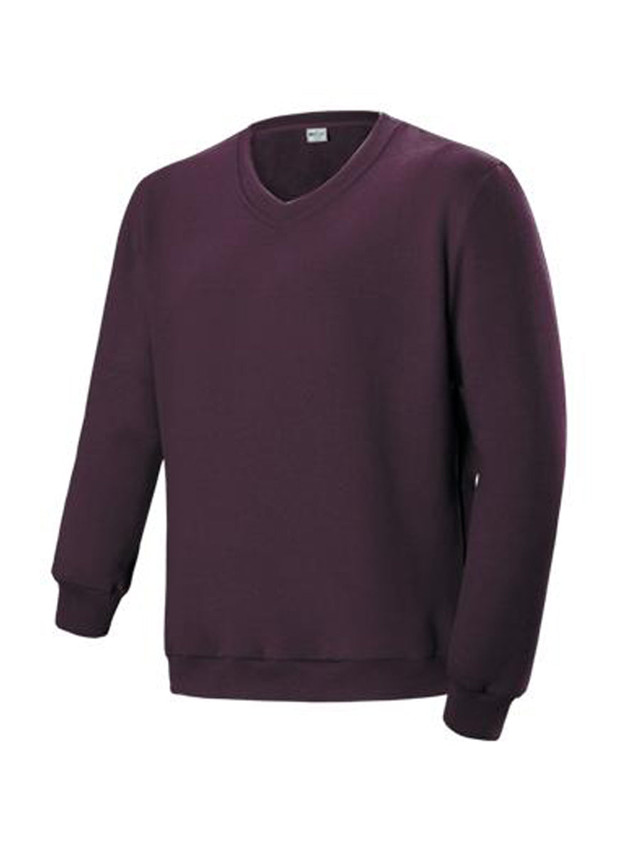 Kids V Neck Fleece Jumper in Maroon