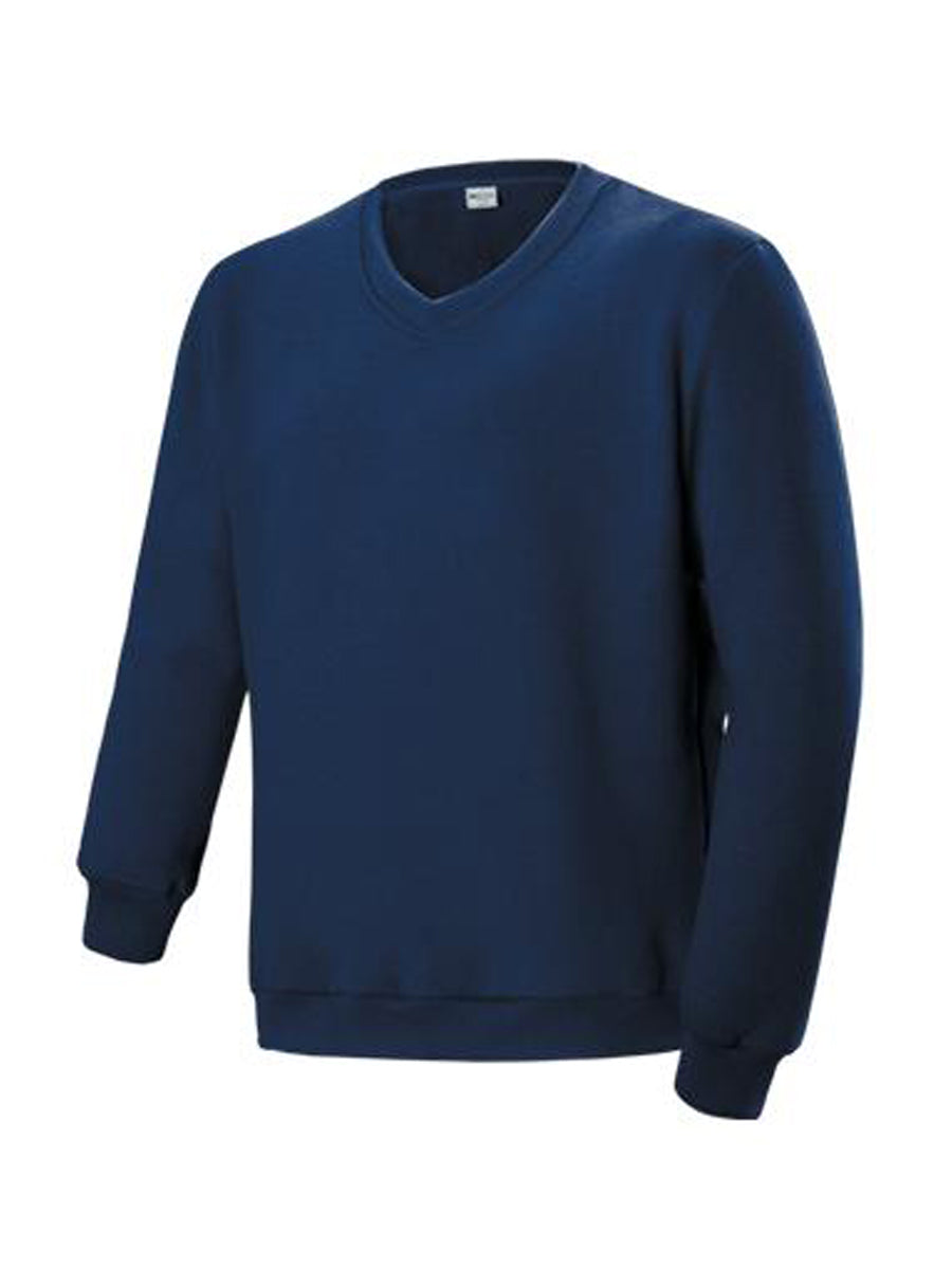 Kids V Neck Fleece Jumper in Navy