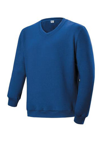 Kids V Neck Fleece Jumper in Royal