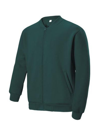 Unisex Adults Fleece Jacket With Zip in Bottle Green