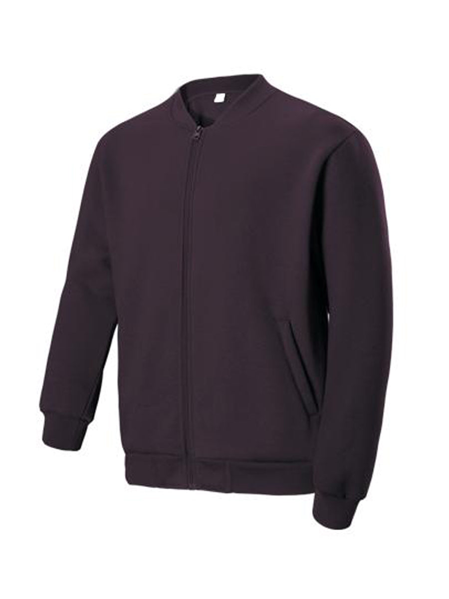 Unisex Adults Fleece Jacket With Zip in Maroon