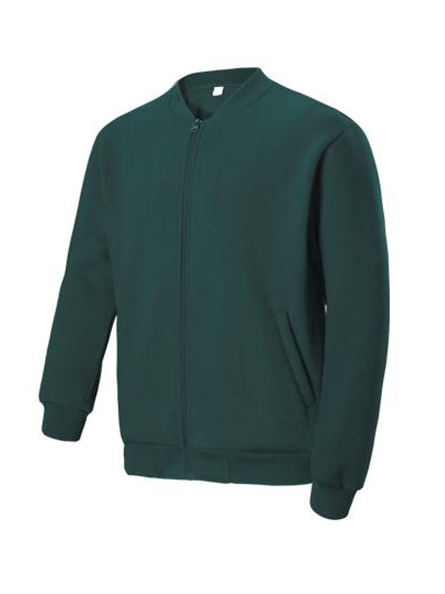 Kids Fleece Jacket With Zip in Bottle Green
