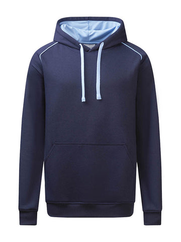 Inner Hood Contrast Fleecy Hoodie in Navy/Sky Blue