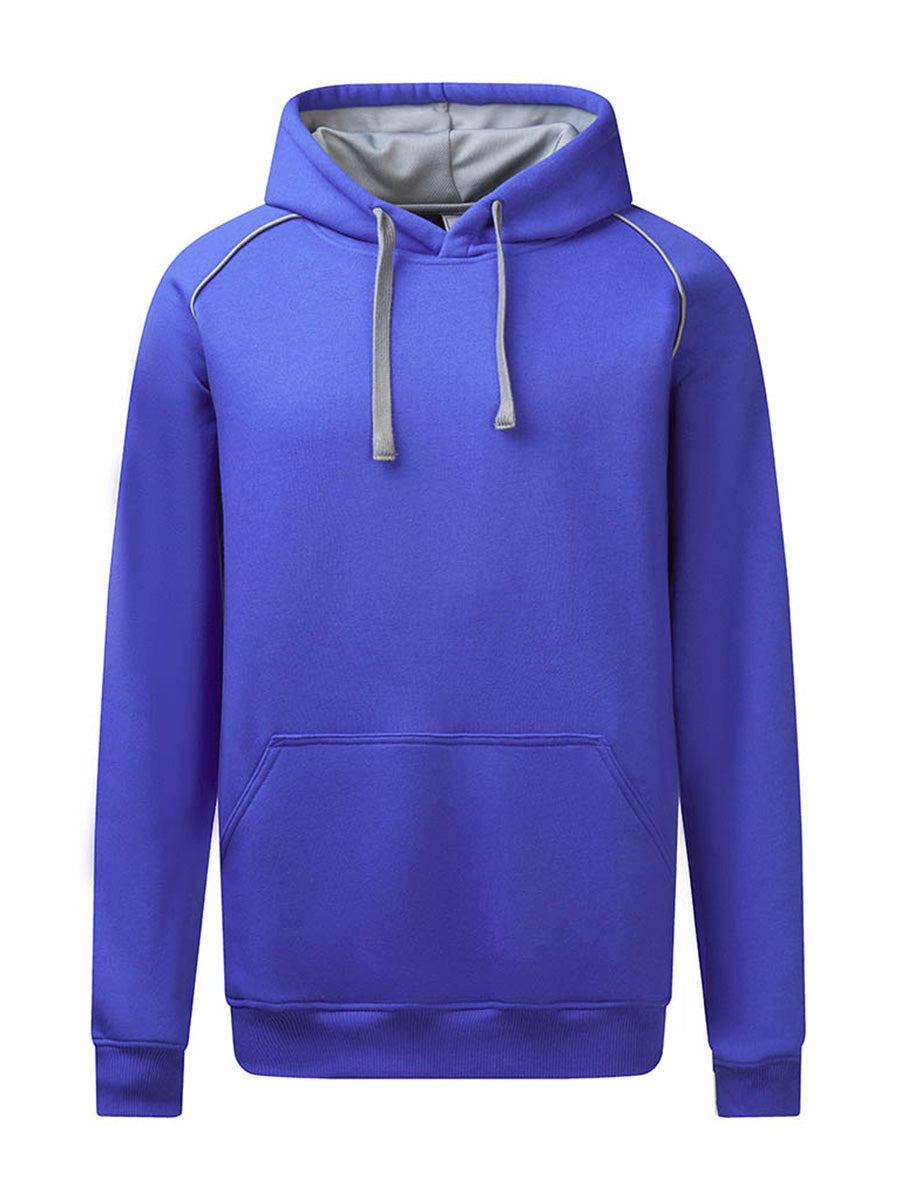 Inner Hood Contrast Fleecy Hoodie in Royal/Grey