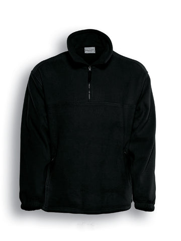 Unisex Adults Polar Fleece 1/2 Zip in Black
