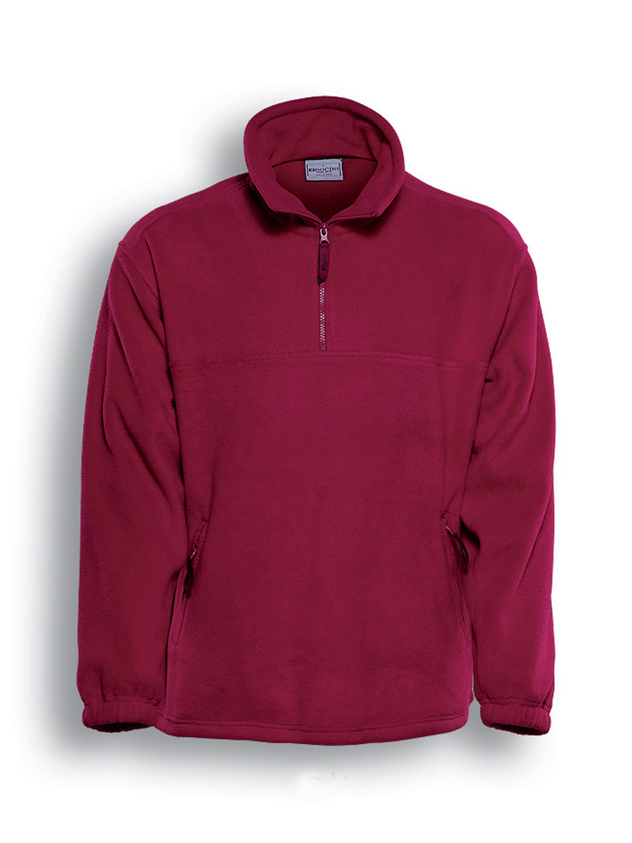Unisex Adults Polar Fleece 1/2 Zip in Red