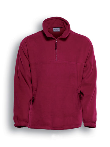 Unisex Adults Polar Fleece 1/2 Zip in Red