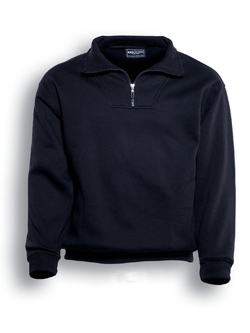 Unisex Adults 1/2 Zip Fleece With Pocket in Black